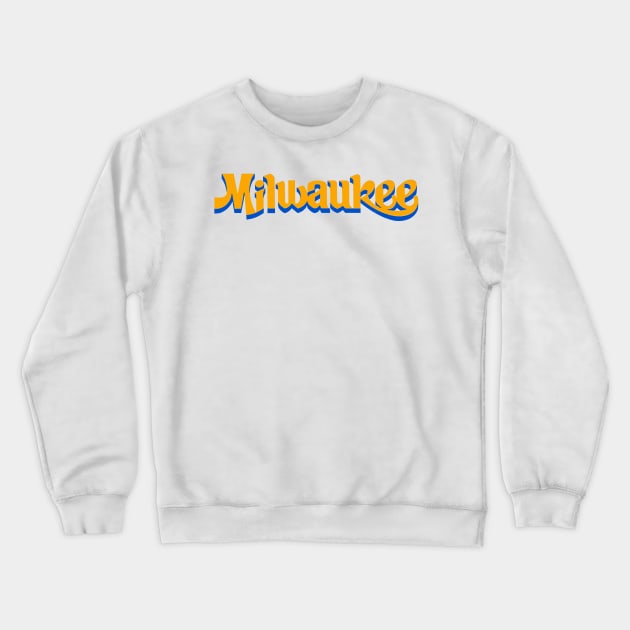 Milwaukee Vintage Text Crewneck Sweatshirt by zsonn